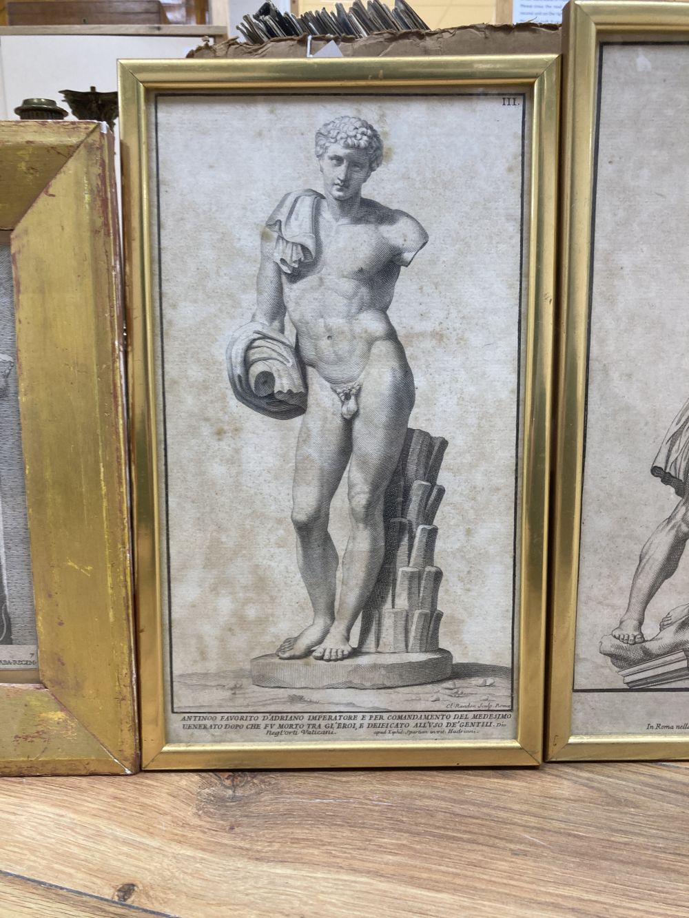 Three Old Master engravings, Studies of statuary, largest 34 x 21cm